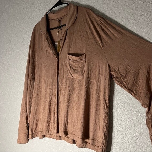 Skims Sienna Size 3X Soft Lounge Sleep Pajama Shirt Button Down Long Sleeve Top - Picture 4 of 12